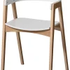 Armlehnstuhl 'Wood' Weiß/Eiche