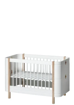 Babybett 'Wood Mini+' Weiß / Eiche 122-162 x 68 cm