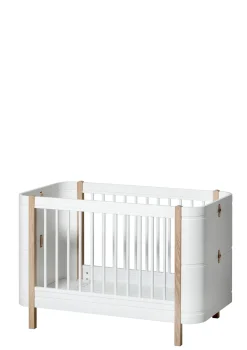 Babybett 'Wood Mini+' Weiß / Eiche 122-162 x 68 cm