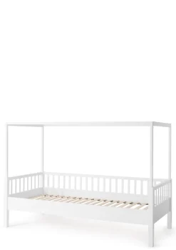 Baldachinbett weiß 200 x 90 cm