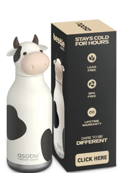 Bestie Trinkflasche Kuh 'Willow the Cow' schwarz/weiß 460 ml