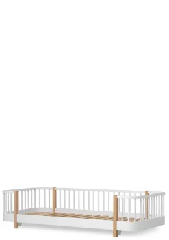 Bodenbett 'Wood Original' Weiß / Eiche 200 x 90 cm