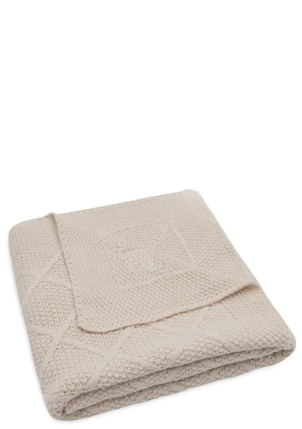 Decke Wiege 'Check Knit' Oatmeal 100 x 75 cm