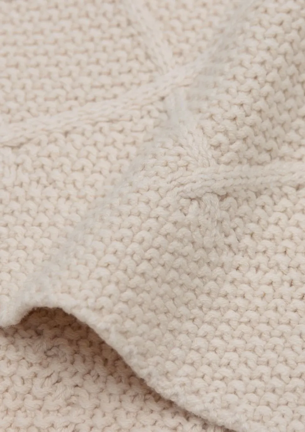 Decke Wiege 'Check Knit' Oatmeal 100 x 75 cm