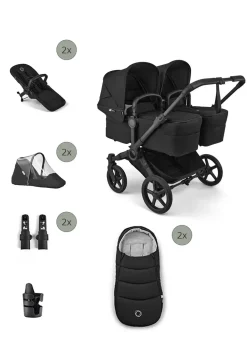 Donkey 6 Twin' Bundle – Unverzichtbares Kinderwagen-Set Heritage Black