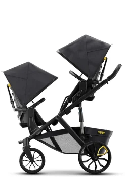 Duo Erweiterungsadapter / Doppel-Kinderwagen-Umbausatz dunkelgrau / schwarz