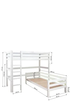 ECO Luxury' Etagenbett Eck-Kombination weiß 200 x 90 cm