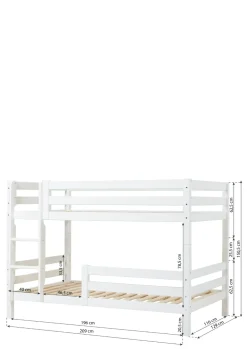 ECO Luxury' Etagenbett weiß 200 x 120 cm