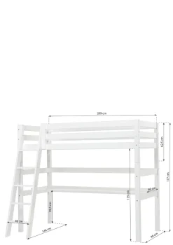 ECO Luxury' Hochbett mit Schreibtisch weiß 200 x 90 cm