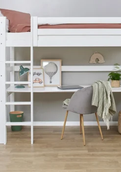 ECO Luxury' Hochbett mit Schreibtisch weiß 200 x 90 cm
