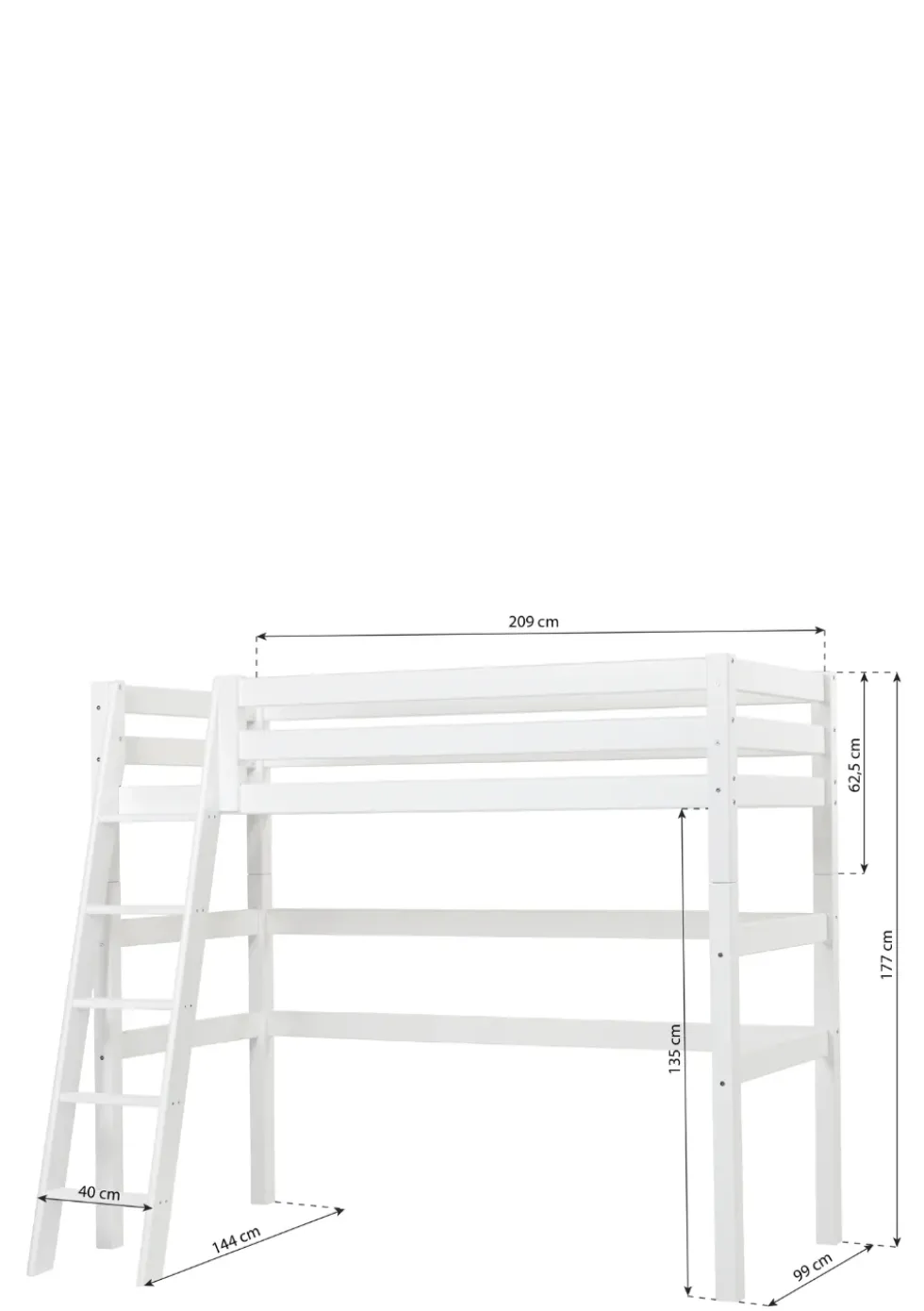 ECO Luxury' Hochbett weiß 200 x 90 cm