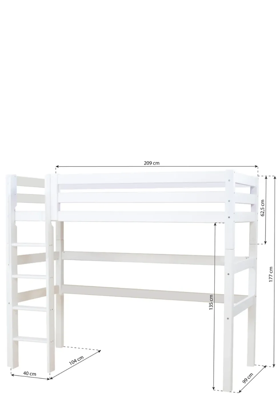 ECO Luxury' Hochbett weiß 200 x 90 cm