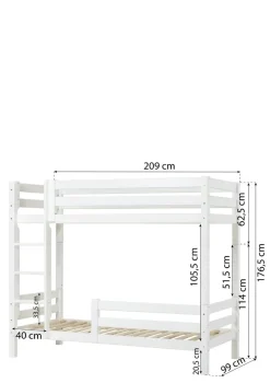 ECO Luxury' Hohes Etagenbett weiß 200 x 90 cm