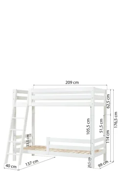 ECO Luxury' Hohes Etagenbett weiß 200 x 90 cm