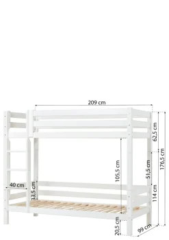ECO Luxury' Hohes Etagenbett weiß 200 x 90 cm