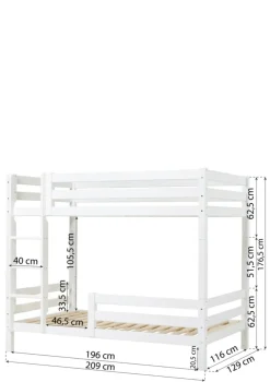 ECO Luxury' Hohes Etagenbett weiß 200 x 120 cm
