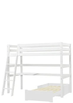 ECO Luxury' MEGA-Bett mit Schreibtisch & Lounge-Modul weiß 200 x 90 cm