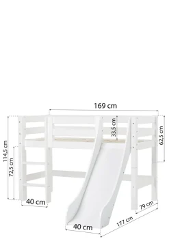 ECO Luxury' Spielbett mit Rutsche weiß 160 x 70 cm