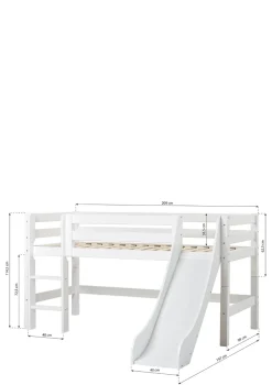 ECO Luxury' Spielbett mit Rutsche weiß 200 x 90 cm