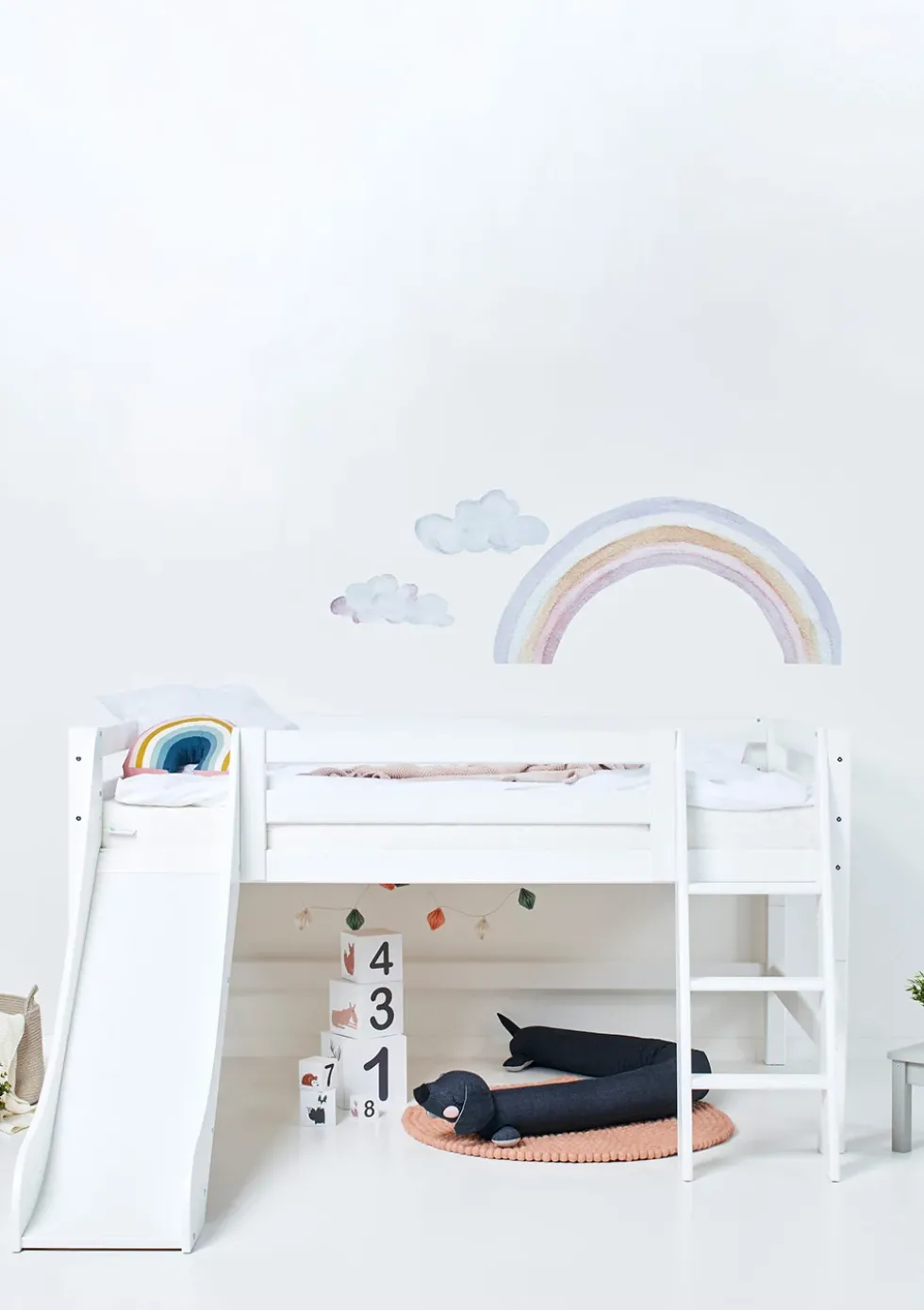 ECO Luxury' Spielbett mit Rutsche weiß 200 x 120 cm