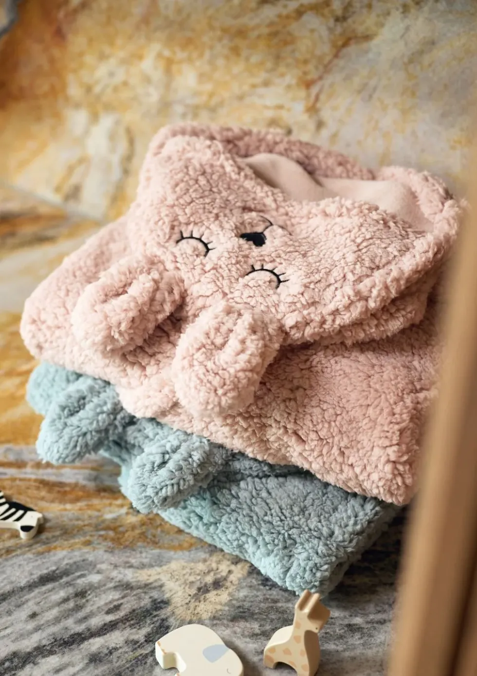 Einschlagdecke für Babyschale 'Bunny' Sea Green