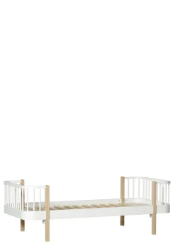 Einzelbett 'Wood Original' Weiß / Eiche 200 x 90 cm