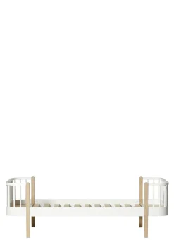 Einzelbett 'Wood Original' Weiß / Eiche 200 x 90 cm
