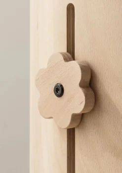 4er-Set Buchenknäufe 'Blume' für das 4-in-1 Babybett