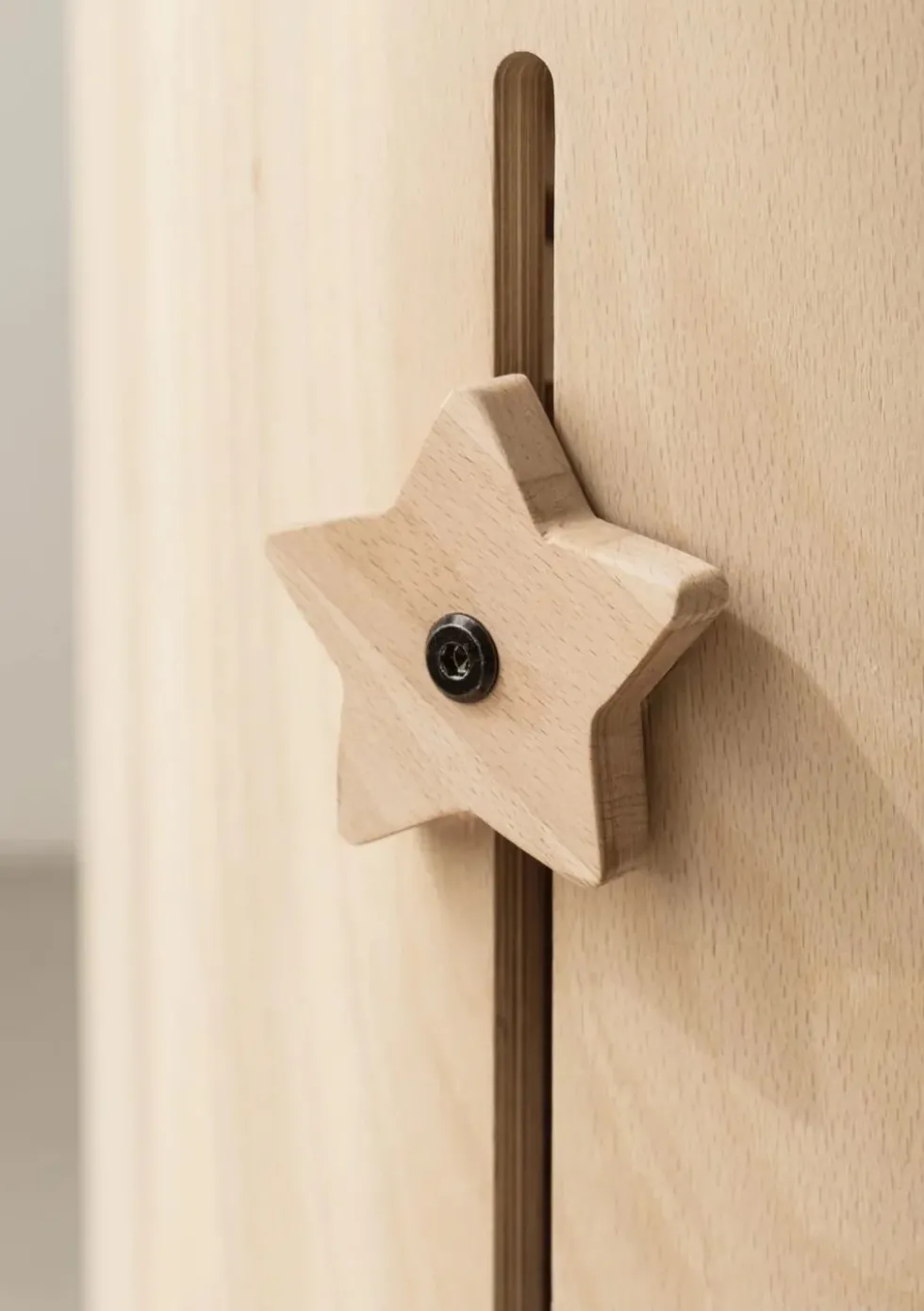 4er-Set Buchenknäufe 'Stern' für das 4-in-1 Babybett