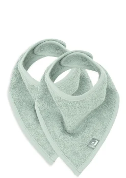 2er-Set Frottee Bandana Lätzchen Ash Green