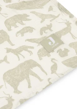 2er-Set Mulltücher 'Animals' Olive Green 115 x 115 cm
