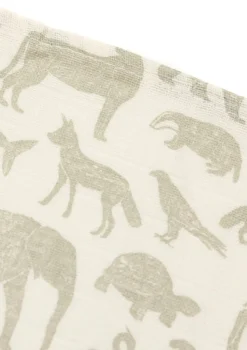 3er-Set Mulltücher 'Animals' Olive Green 70 x 70 cm