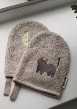 2er-Set Waschlappen 'Paw' Moon Cat