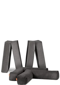 Family Sofa Cord Kiesel Grau