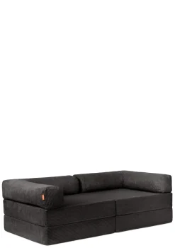 Family Sofa Cord Kiesel Grau