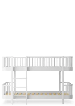 halbhohes Etagenbett 'Wood Original' Weiss 200 x 90 cm