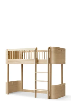 halbhohes Hochbett 'Wood Mini+' Eiche 162 x 68 cm