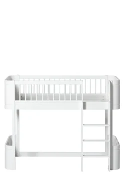 halbhohes Hochbett 'Wood Mini+' weiß 162 x 68 cm