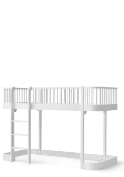 halbhohes Hochbett 'Wood Original' weiß 200 x 90 cm