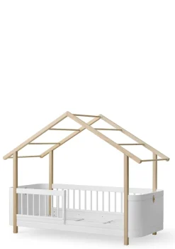 Hausbett 'Wood Mini+' Weiß / Eiche 162 x 68 cm