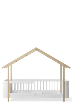 Hausbett 'Wood Mini+' Weiß / Eiche 162 x 68 cm