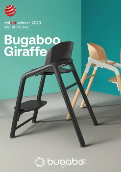 Hochstuhl 'Giraffe' neutrales Holz / Weiß