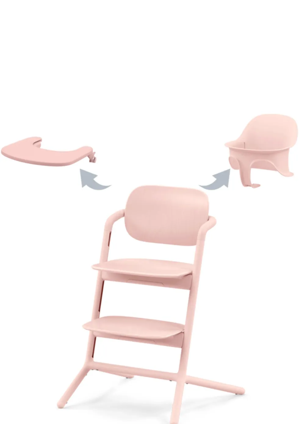 Hochstuhl 'Lemo' 3-in-1 Set Pearl Pink / Light Pink