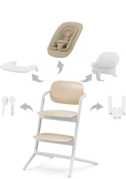 Hochstuhl 'Lemo' 4-in-1 Set Sand White / White