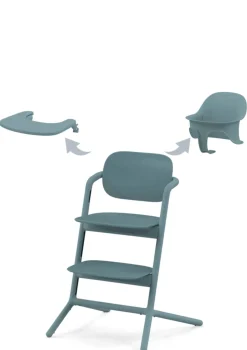 Hochstuhl 'Lemo' 3-in-1 Set Stone Blue / Mid Blue