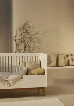 2-in-1 Babybett Bank 'Mood' Weiß 140 x 70 cm