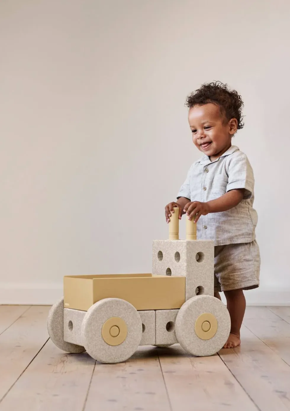 3-in-1 Lauflernwagen Sand Grey / Honey Yellow