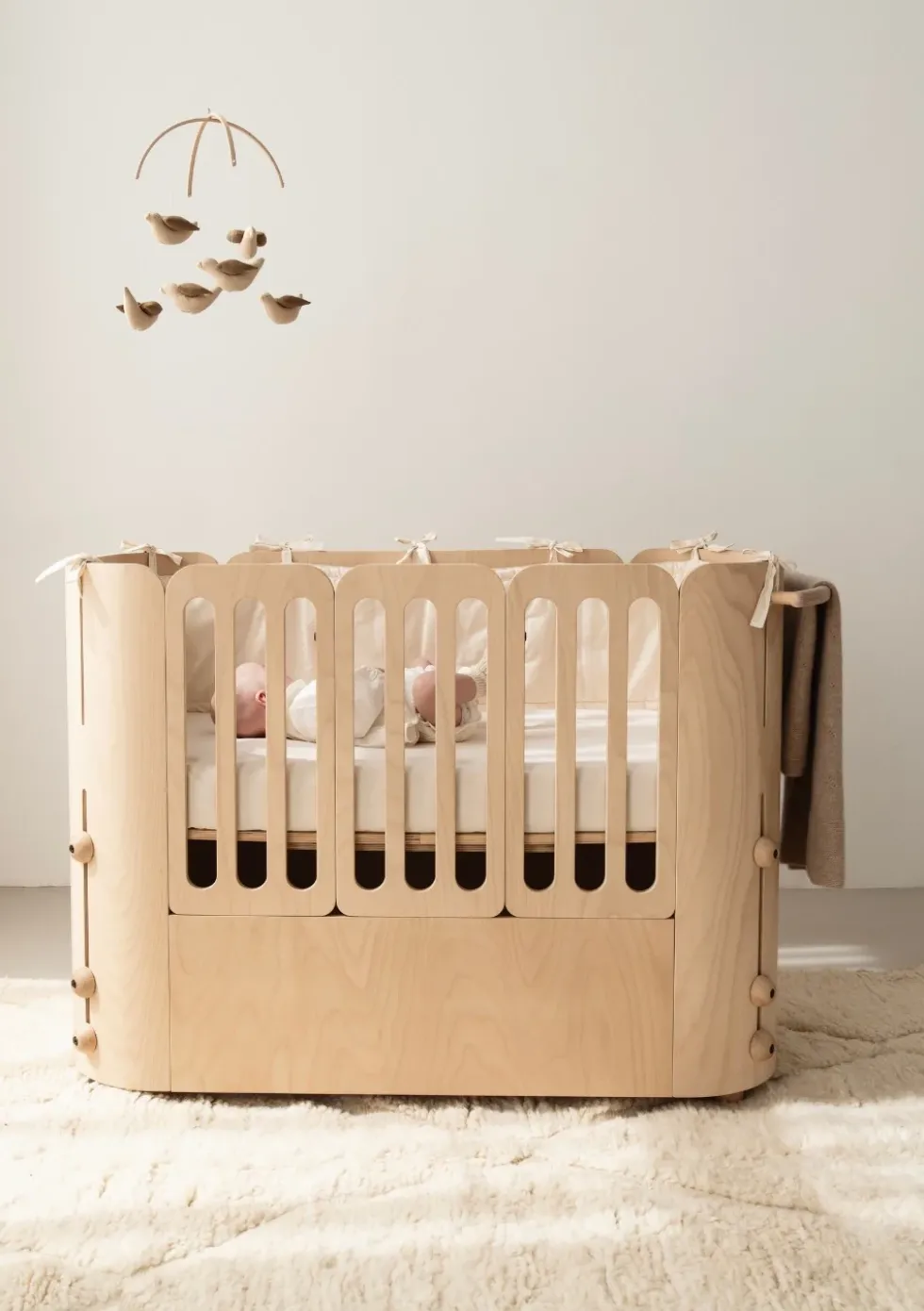 4-in-1 mitwachsendes Babybett 112-148 x 60 cm