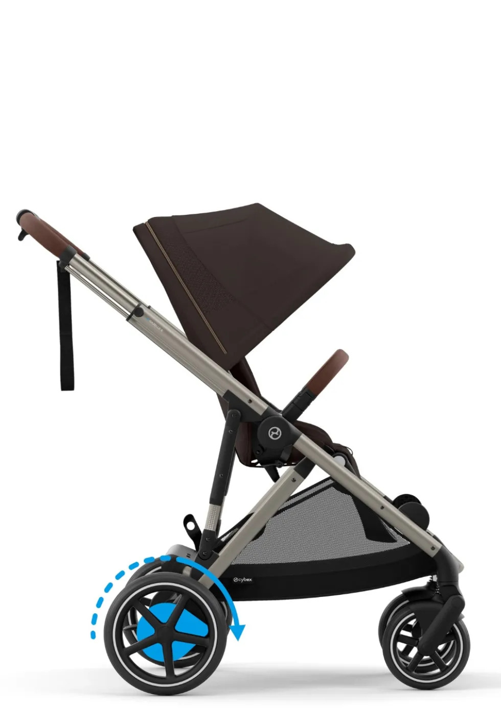 Kinderwagen 'e-Gazelle S' Taupe / Chocolate Brown