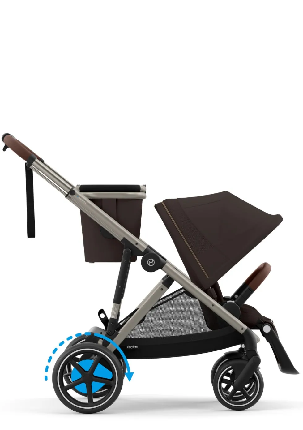Kinderwagen 'e-Gazelle S' Taupe / Chocolate Brown